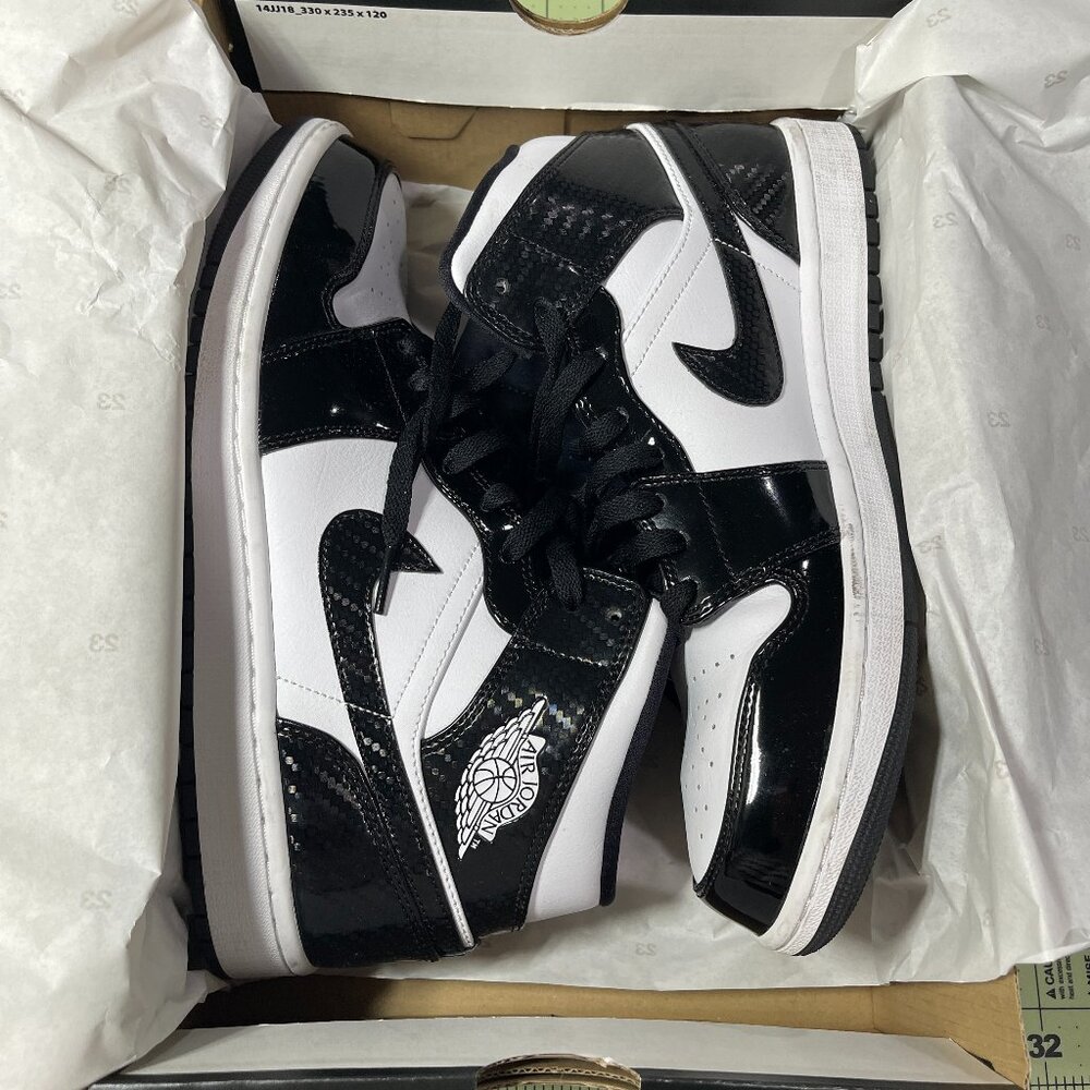 EUC Nike Air Jordan 1 Mid Carbon Fiber Black - Size 11 - FAST SHIP